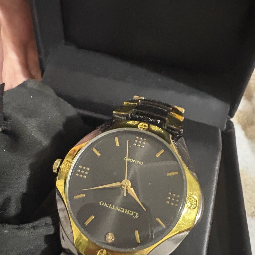 Gold and Black Wristwatch